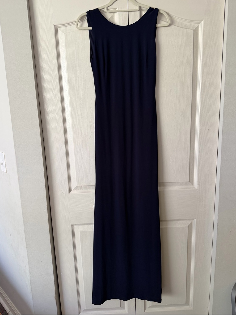 City Triangles Navy Backless Maxi Dress